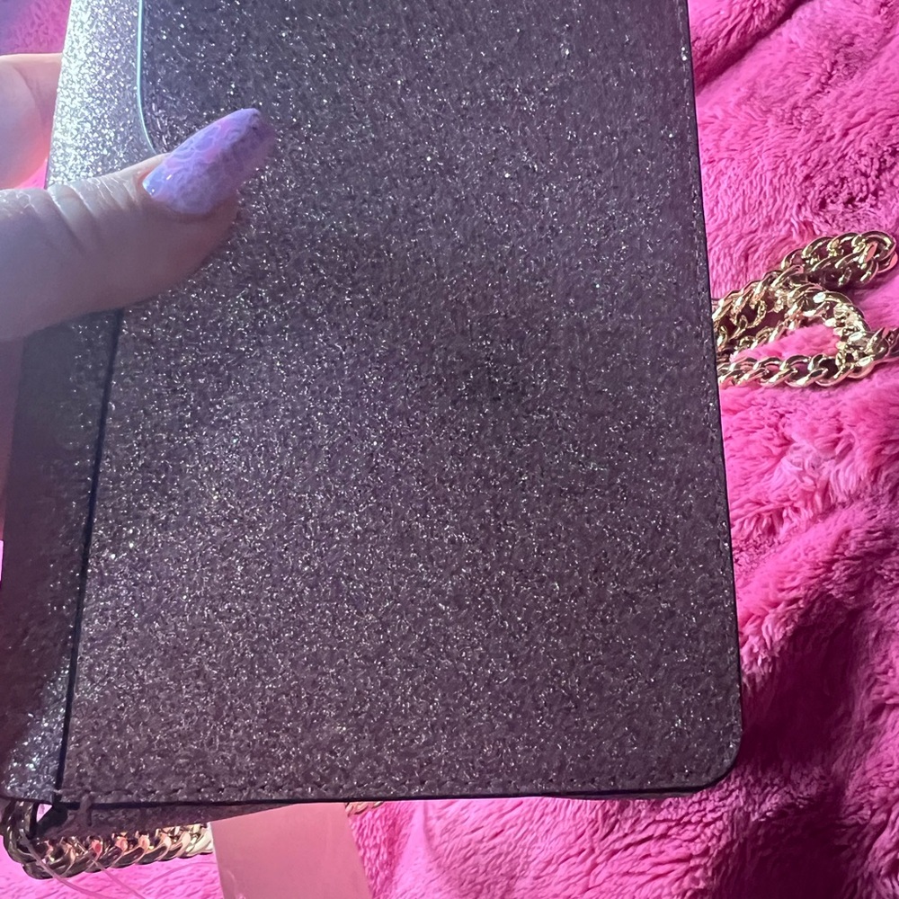Kate Spade Nicola Shimmer Twistlock Chain Wallet purse Rose Gold NWT Retail$198 - Picture 8 of 13
